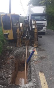 Coffey Completes Water Mains Replacement on N72 Lismore-Ballymartin Road, Co. Waterford - Directional Drilling rig used on Lismore - Ballymartin Road