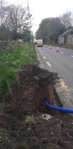 Coffey has completed water mains replacement on Lismore Ballymartin Road- HDPE-Pipe-in-bore-hole