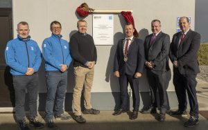 Pictured at the official opening of the Waste water treatment plant Strandhill, Sligo. L/R Anthony Skeffington (Irish Water), Paul Fallon (Irish Water), Cllr Paul Taylor, Cathaoirleach of Sligo County Council, John Gibbons (Coffey), Eoin Colgan (Coffey) Pic: Michael McLaughlin