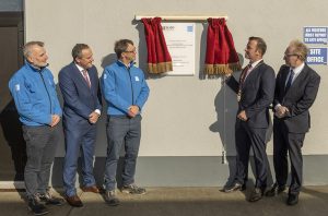 Pictured at the official opening of the Waste water treatment plant Strandhill, Sligo. Pictured at the plaque unveiling by the Cathaoirleach of Sligo County Council. L/R Anthony Skeffington (Irish Water), Martin Lydon (CE Sligo County Council), Paul Fallon (Irish Water), Cathaoirleach of Sligo County Council Cllr Paul Taylor and Minister Frank Feighan (Minister of State for Department of Health (Public Health, Well Being and National Drugs Policy). Pic: Michael McLaughlin