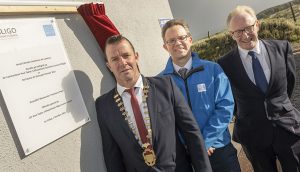 Pictured at the official opening of the Waste water treatment plant Strandhill, Sligo. Pictured at the plaque unveiling by the Cathaoirleach of Sligo County Council. L/R Cathaoirleach of Sligo County Council Cllr Paul Taylor who officially opened the Strandhill waste water treatment plant, Paul Fallon (Irish Water) and Minister Frank Feighan (Minister of State for Department of Health (Public Health, Well Being and National Drugs Policy). Pic: Michael McLaughlin