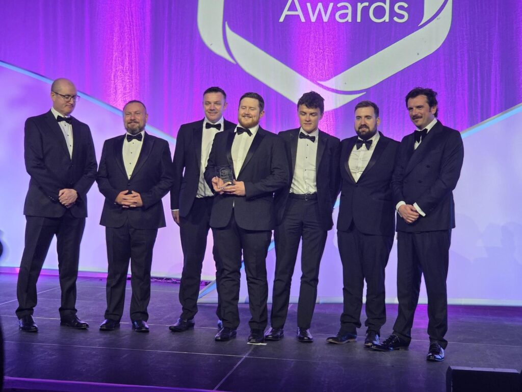 Coffey accepting their Irish construction Excellence Award for Innovation in Construction