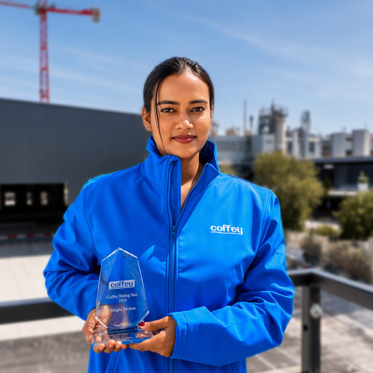 Megha Mohan, accepting the