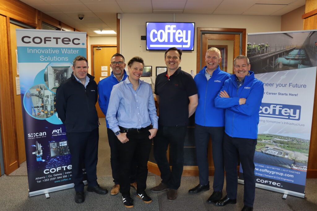 Paul Baxter and Anne Carroll from Severn Trent visiting the Coffey head office in Athenry