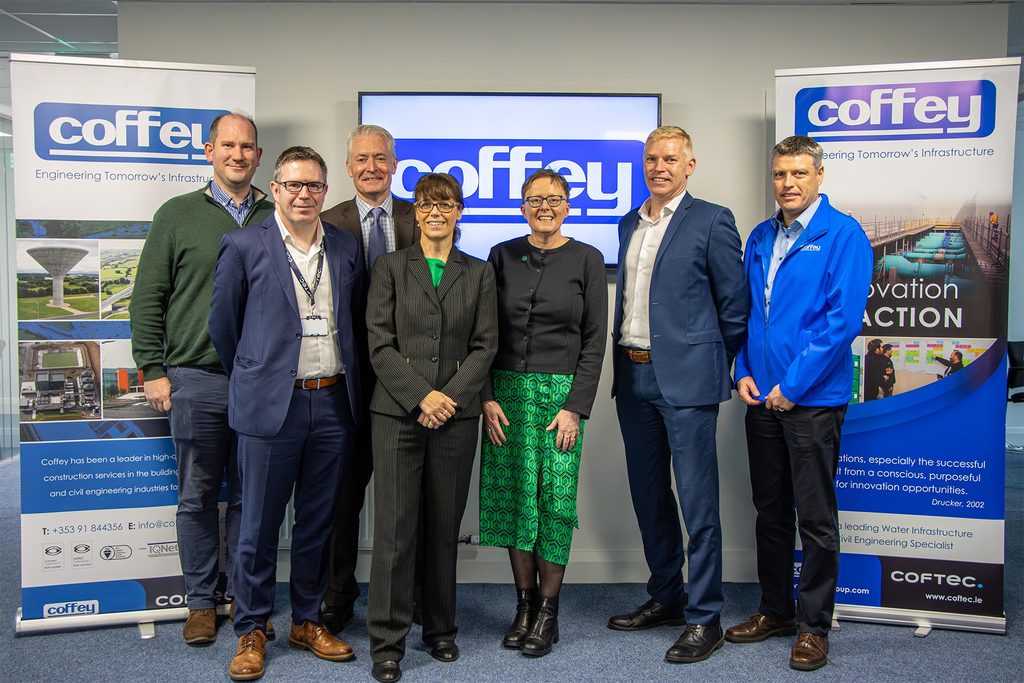 Coffey welcomed Jenny Melia, CEO of Enterprise Ireland, along with James Fox and Majella Maher, to their headquarters in Athenry
